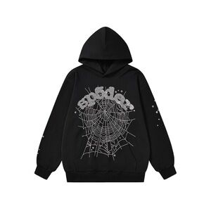 Black Graphic Hoodie with Web Design